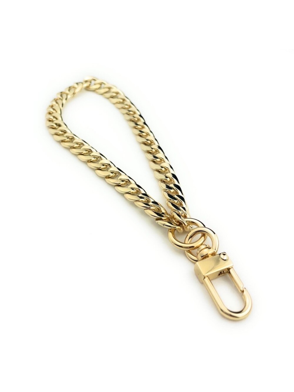 New Gold Wrist Strap Wristlet Chain Curb 9mm Curb Wristlet Chain for Handbag